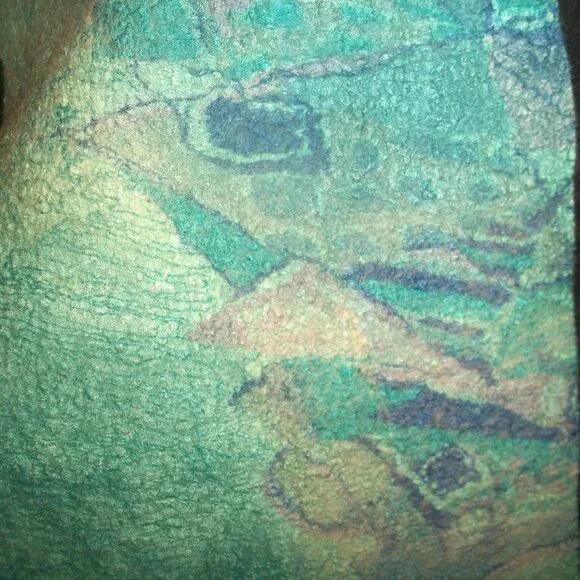 Vintage 1 of a Kind Handmade Hand-dyed Reversible Felted-Wool Scarf 66 X 18